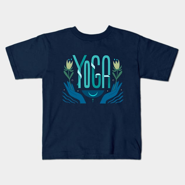 Yoga Kids T-Shirt by VasilevskayaKate